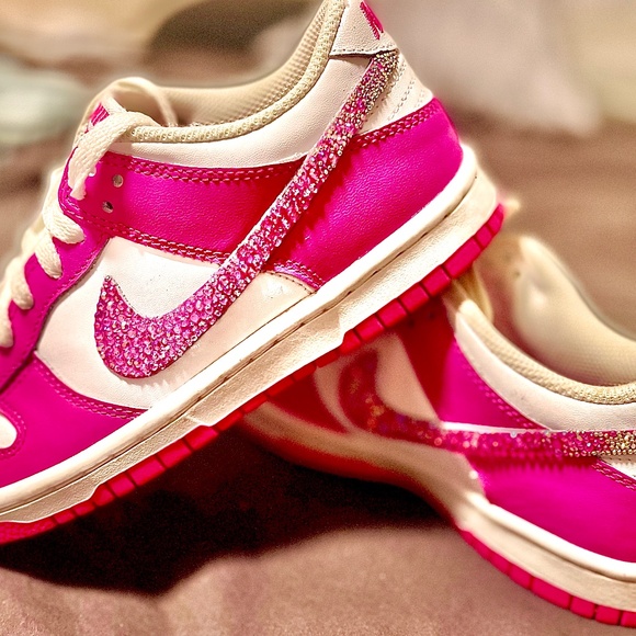 Nike Other - Hot pink bedazzled Nike shoes